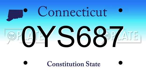 0YS687 Connecticut License Plate