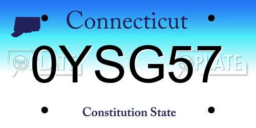 0YSG57 Connecticut License Plate