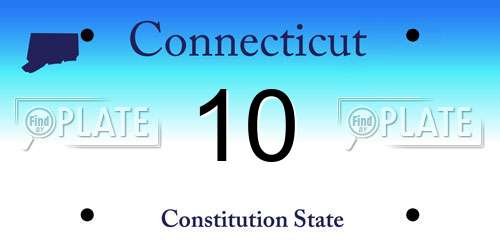 10 Connecticut License Plate