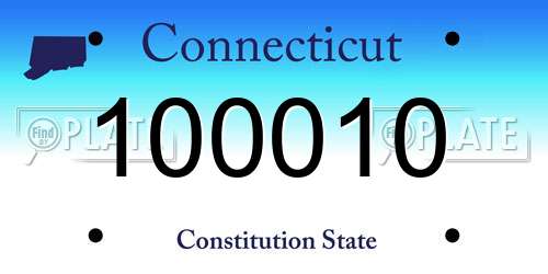100010 Connecticut License Plate