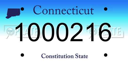 1000216 Connecticut License Plate