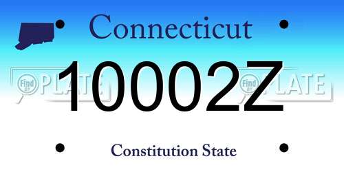 10002Z Connecticut License Plate