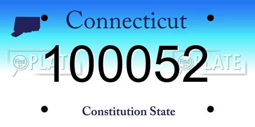 100052 Connecticut License Plate