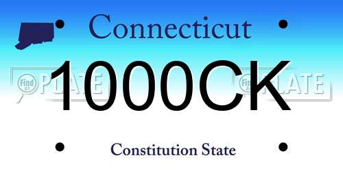 1000CK Connecticut License Plate