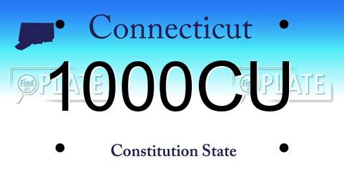 1000CU Connecticut License Plate