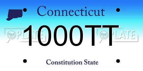 1000TT Connecticut License Plate