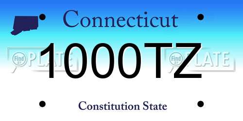 1000TZ Connecticut License Plate