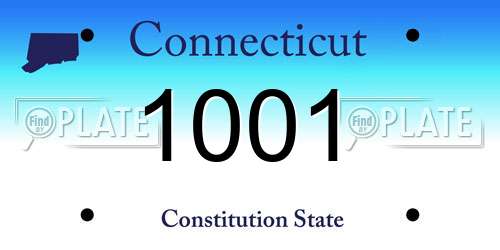 1001 Connecticut License Plate