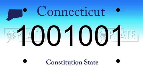 1001001 Connecticut License Plate