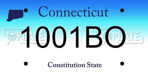 1001BO Connecticut License Plate