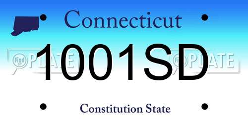 1001SD Connecticut License Plate
