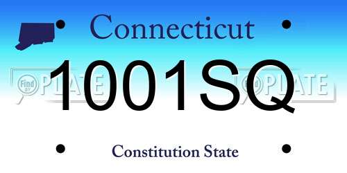1001SQ Connecticut License Plate