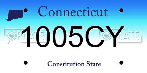 1005CY Connecticut License Plate