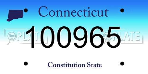 100965 Connecticut License Plate