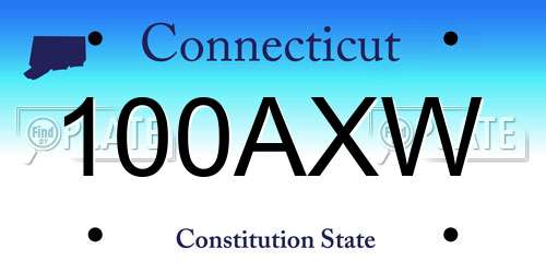 100AXW Connecticut License Plate