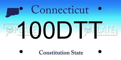 100DTT Connecticut License Plate