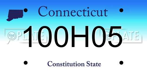 100H05 Connecticut License Plate