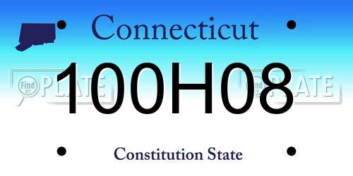 100H08 Connecticut License Plate