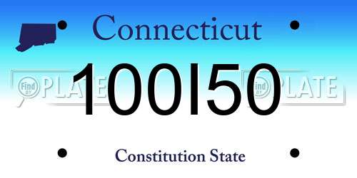 100I50 Connecticut License Plate