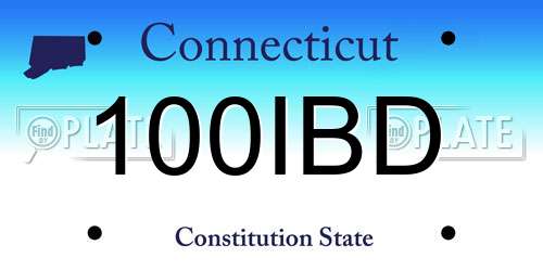 100IBD Connecticut License Plate