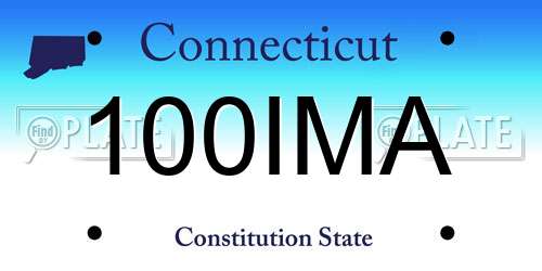 100IMA Connecticut License Plate