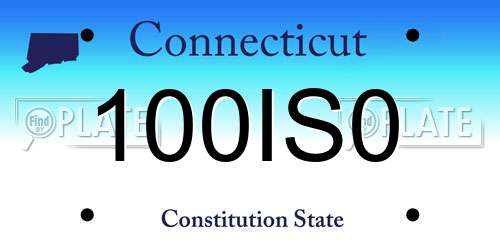 100IS0 Connecticut License Plate