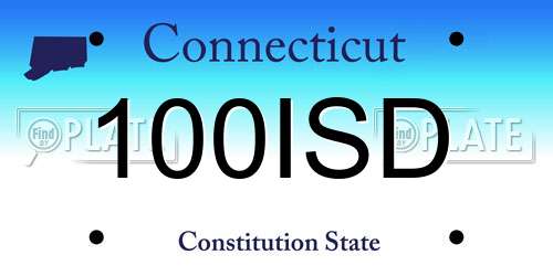 100ISD Connecticut License Plate