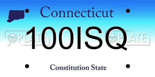 100ISQ Connecticut License Plate