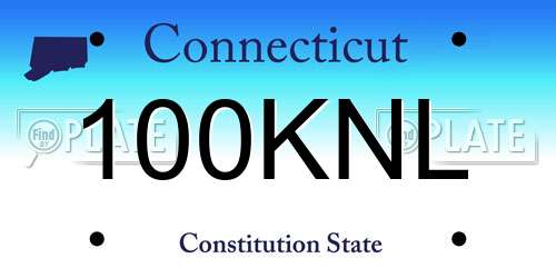 100KNL Connecticut License Plate