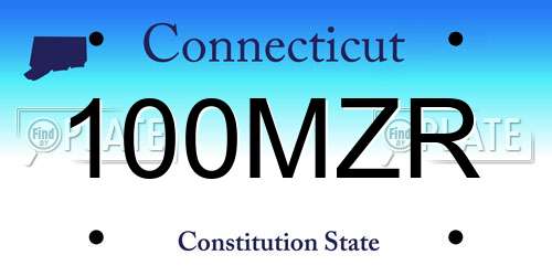 100MZR Connecticut License Plate