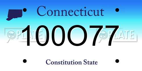 100O77 Connecticut License Plate