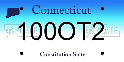 100OT2 Connecticut License Plate