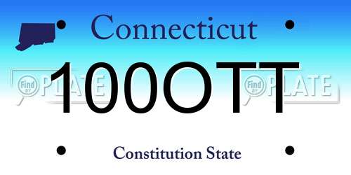 100OTT Connecticut License Plate