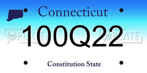 100Q22 Connecticut License Plate