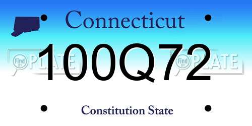100Q72 Connecticut License Plate
