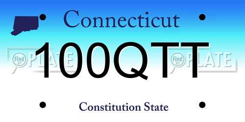 100QTT Connecticut License Plate