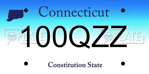 100QZZ Connecticut License Plate