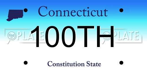 100TH Connecticut License Plate