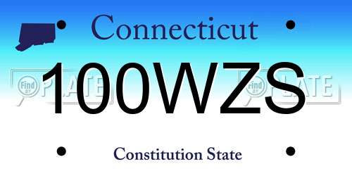 100WZS Connecticut License Plate