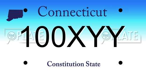 100XYY Connecticut License Plate