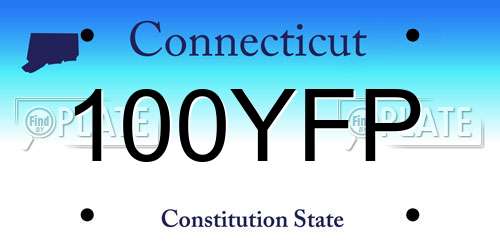 100YFP Connecticut License Plate