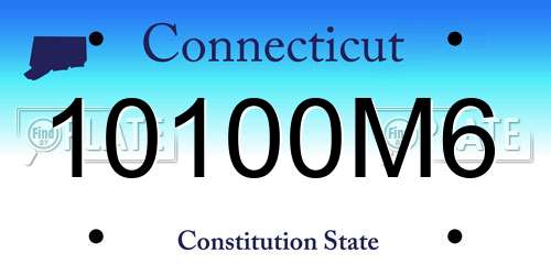 10100M6 Connecticut License Plate