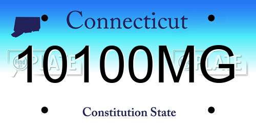 10100MG Connecticut License Plate