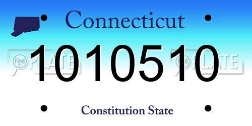 1010510 Connecticut License Plate
