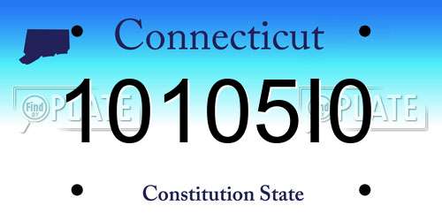 10105I0 Connecticut License Plate