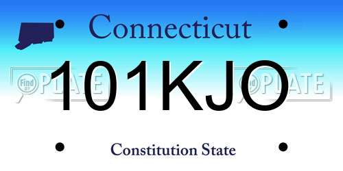 101KJO Connecticut License Plate