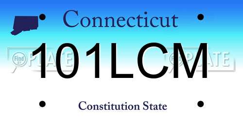 101LCM Connecticut License Plate
