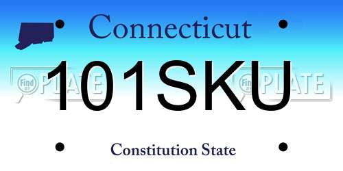 101SKU Connecticut License Plate