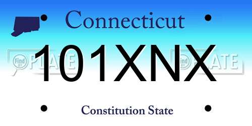 101XNX Connecticut License Plate