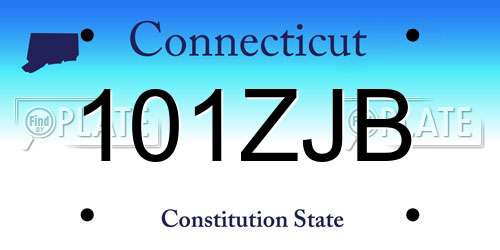 101ZJB Connecticut License Plate